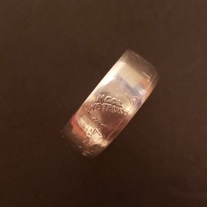 Walking liberty hammered ring